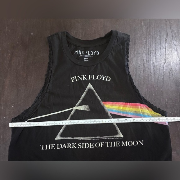 Pink Floyd Crop Sleeveless Band T-shirt Lace Trim Size Large - Picture 7 of 8